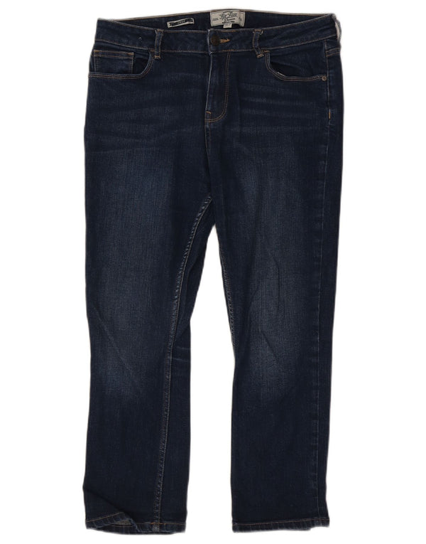 Fat Face Jean court pour femme UK 12 Medium W30 L23 Bleu marine Coton