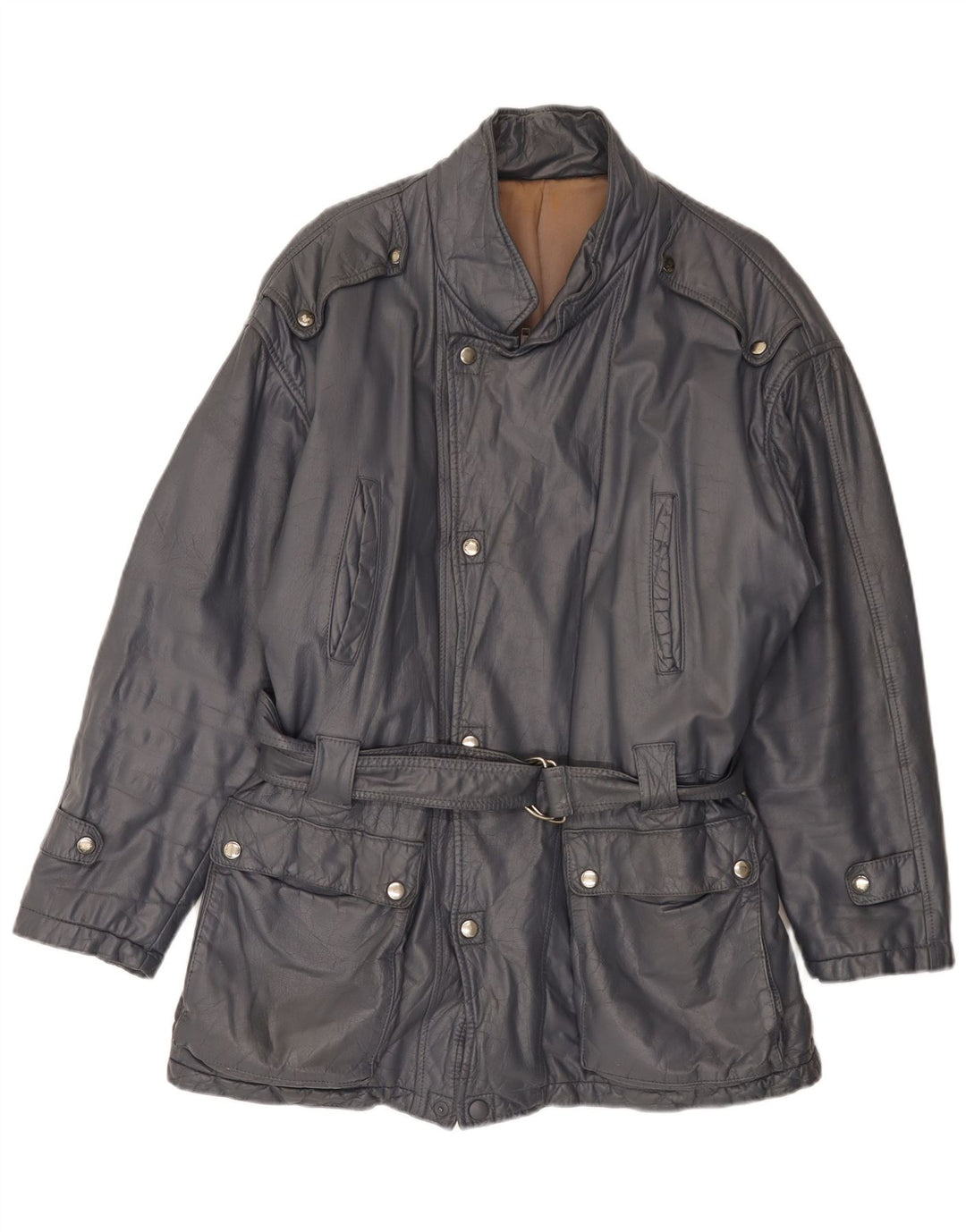 veste en cuir homme vintage UK 40 Grand Gris