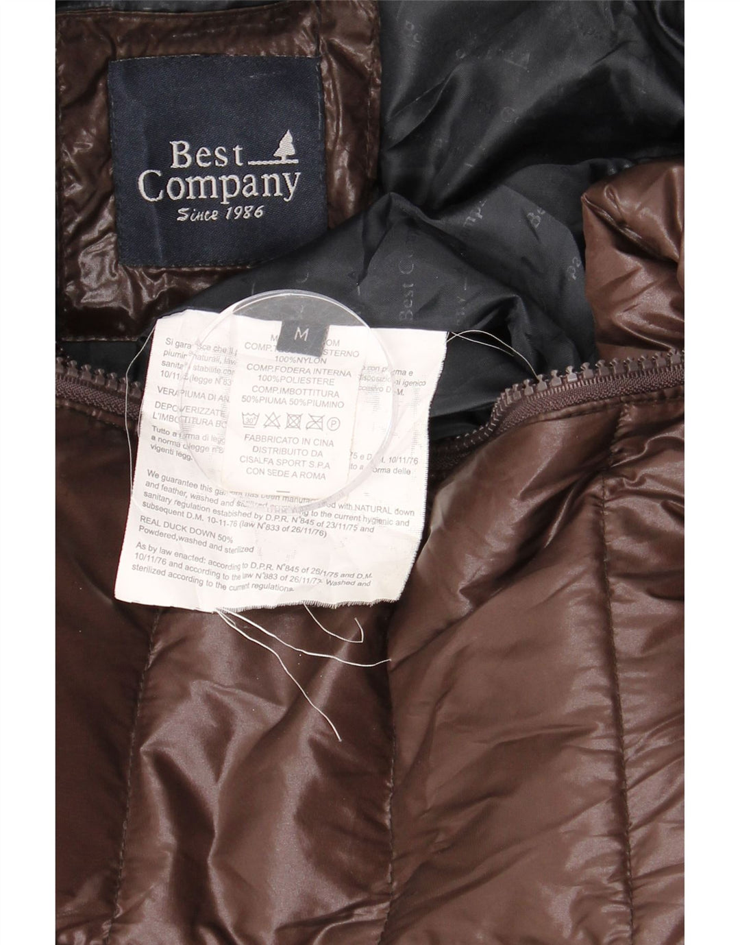 Best Company Veste matelassée à capuche pour femme UK 14 Nylon marron moyen