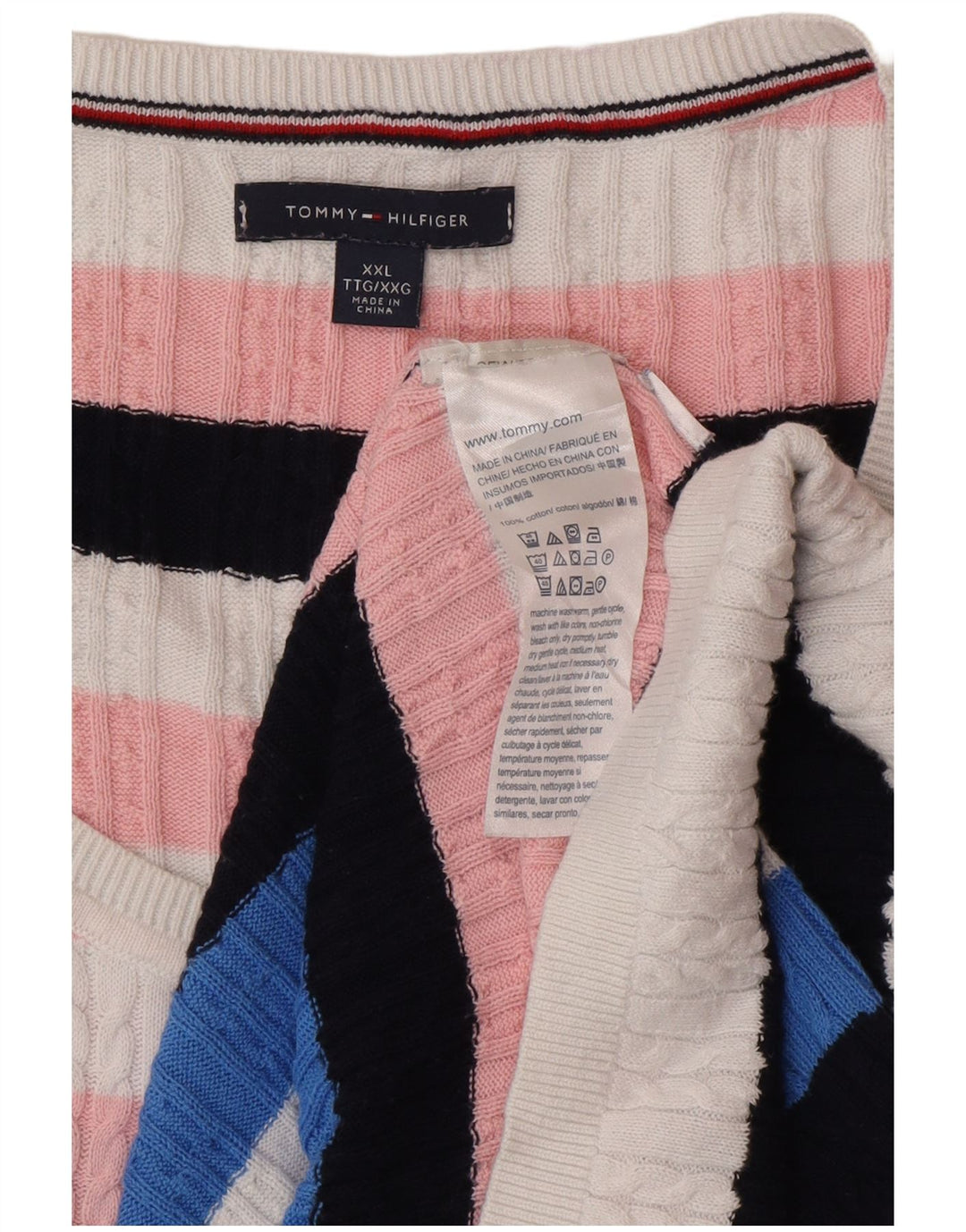 Tommy Hilfiger Pull col bateau pour homme 2XL Multicolore Classique