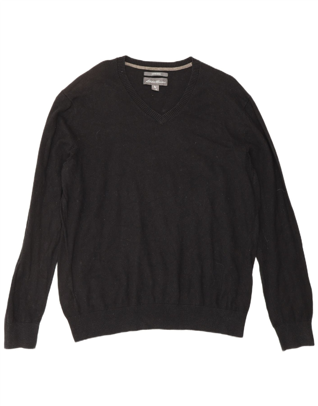 Eddie Bauer Pull col V pour homme XL en coton noir