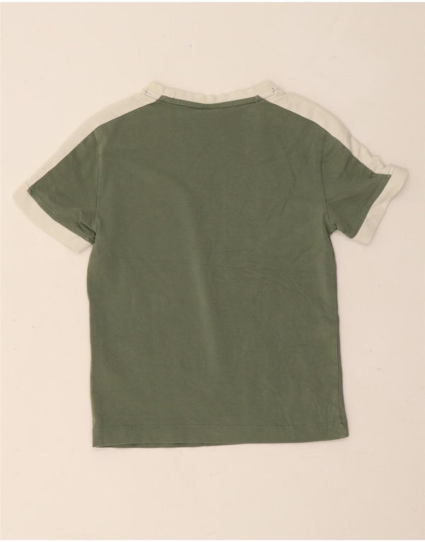 Puma T-shirt court pour femme UK 8 Small Vert Colorblock Cotton