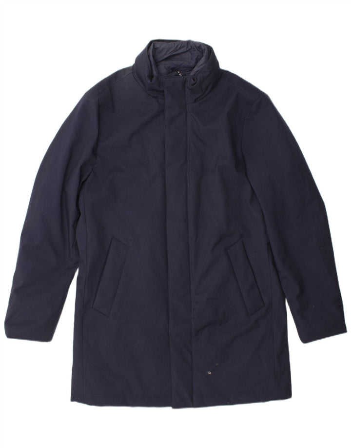 Boggi Manteau coupe-vent pour homme UK 38 Bleu marine moyen Polyester