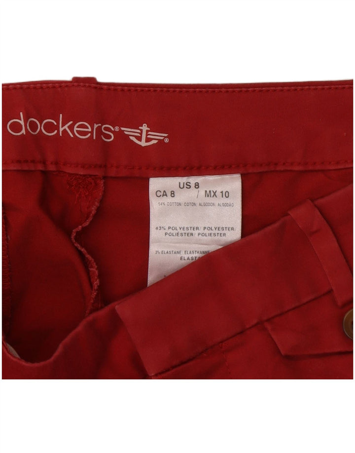 Dockers Pantalon Capri Femme US 8 Medium W30 L20 Rouge Polyester
