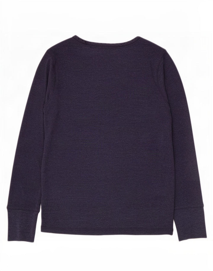 Marks & Spencer Haut à manches longues pour femme UK 12 Bleu marine moyen Coton