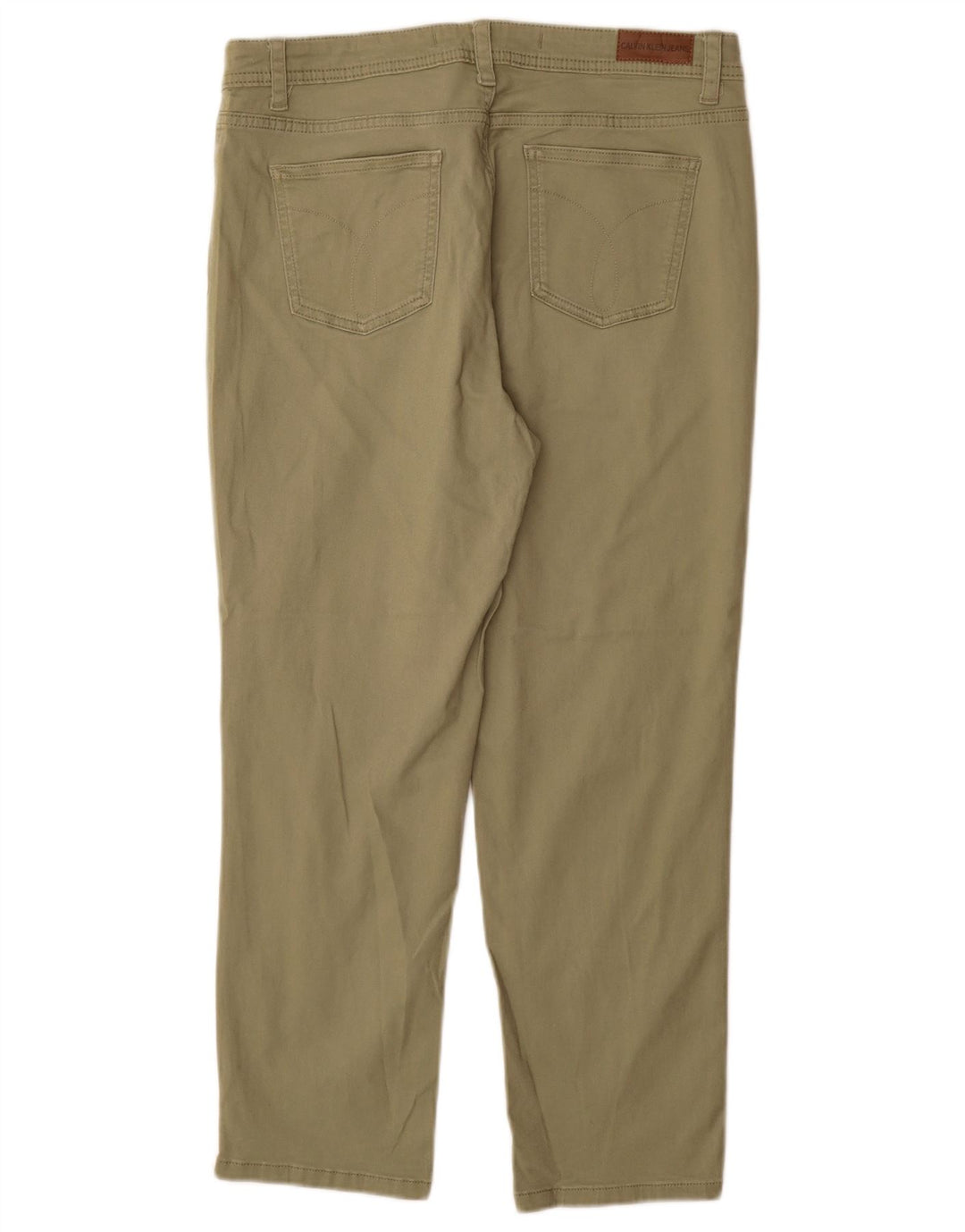 CALVIN KLEIN Pantalon décontracté fuselé pour femme US 10 Large W30 L27 Vert