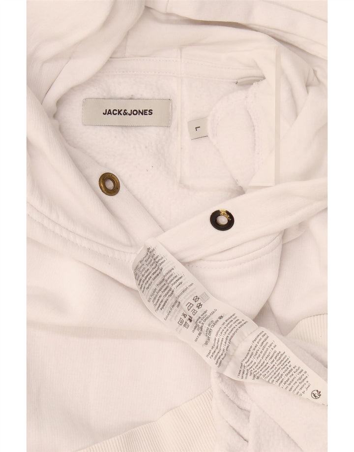 Jack & Jones Pull à capuche pour homme Large Blanc Coton