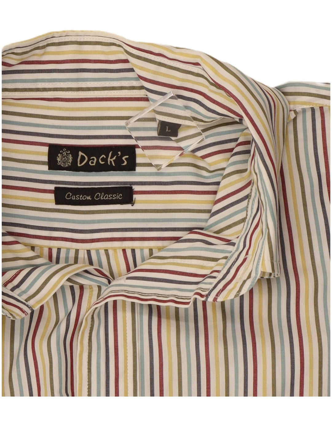 Dack's Chemise à manches courtes pour homme en coton à fines rayures multicolores