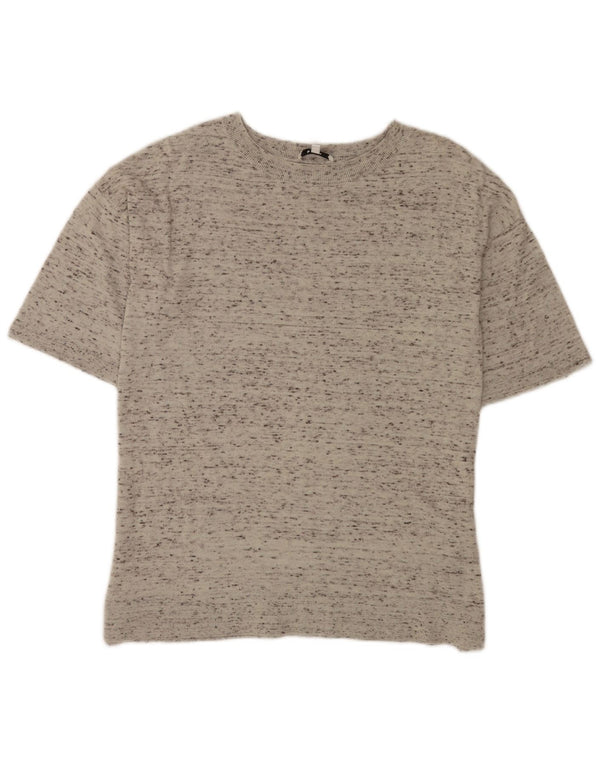 Reiss T-shirt pour femme en coton moucheté gris moyen UK 42