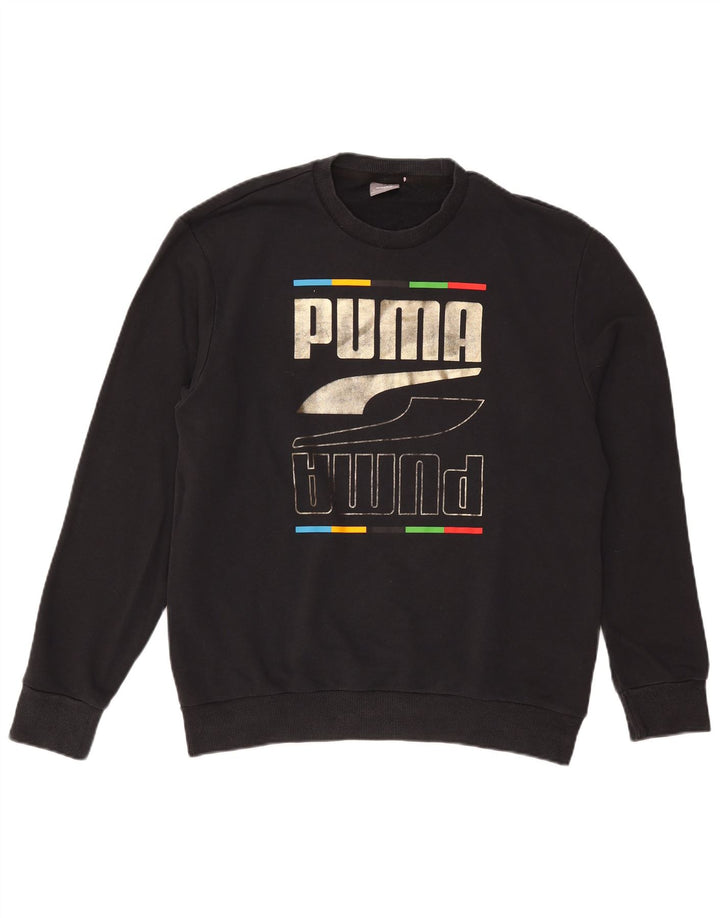 Puma Sweat-Shirt Graphique Homme Noir Moyen Coton