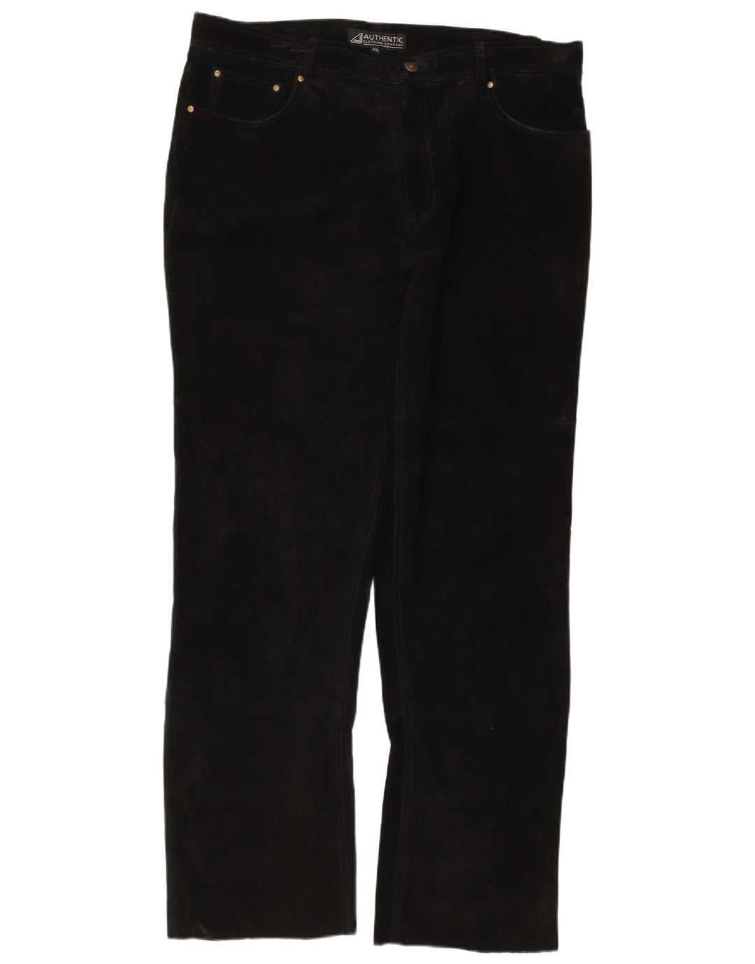 Pantalon droit en daim pour homme authentique 2XL W38 L32 cuir noir