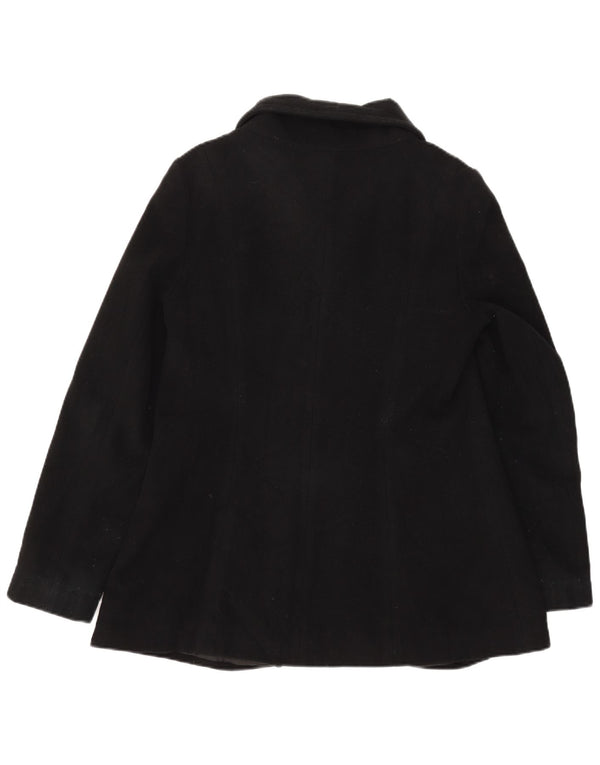 Zara Veste Blazer 3 Boutons Femme UK 14 Grande Laine Noire