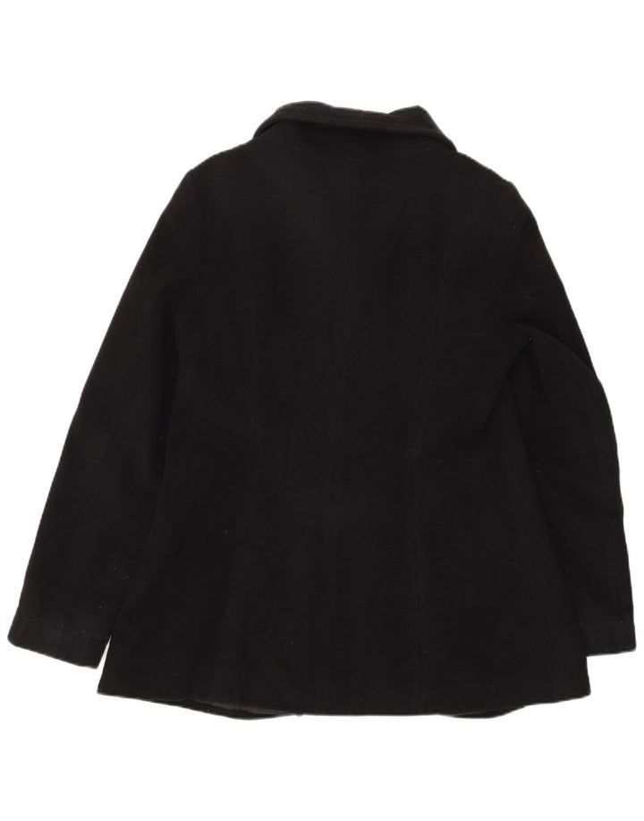 Zara Veste Blazer 3 Boutons Femme UK 14 Grande Laine Noire