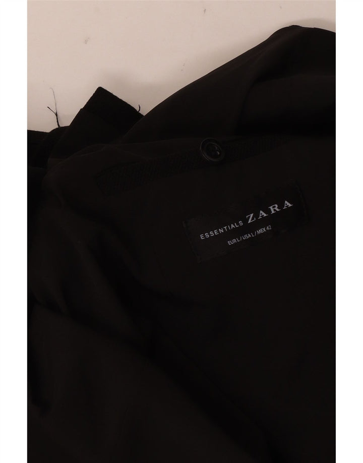 Zara Veste blazer à 2 boutons pour homme UK 40 Large Noir