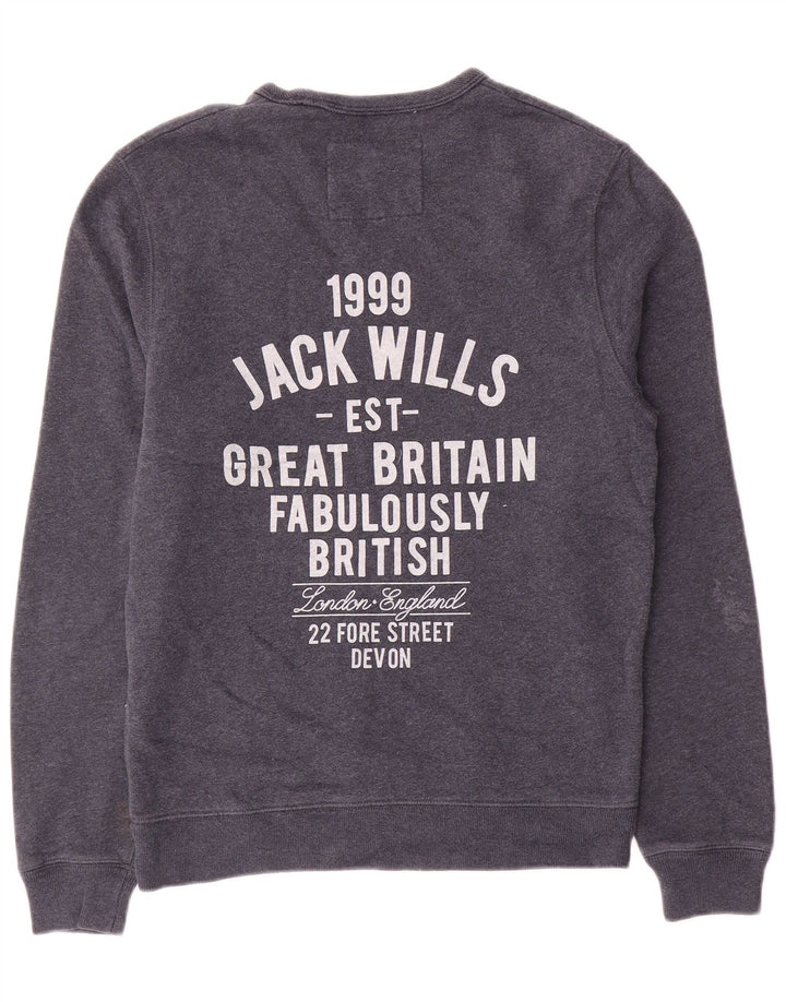 Jack Wills Sweat-shirt graphique pour homme en coton bleu marine moyen