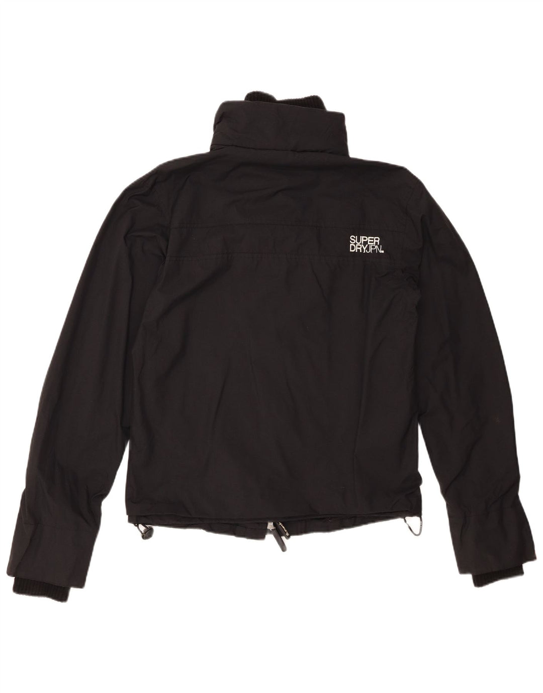 SUPERDRY Veste de pluie graphique pour femme UK 14 Medium Black Nylon