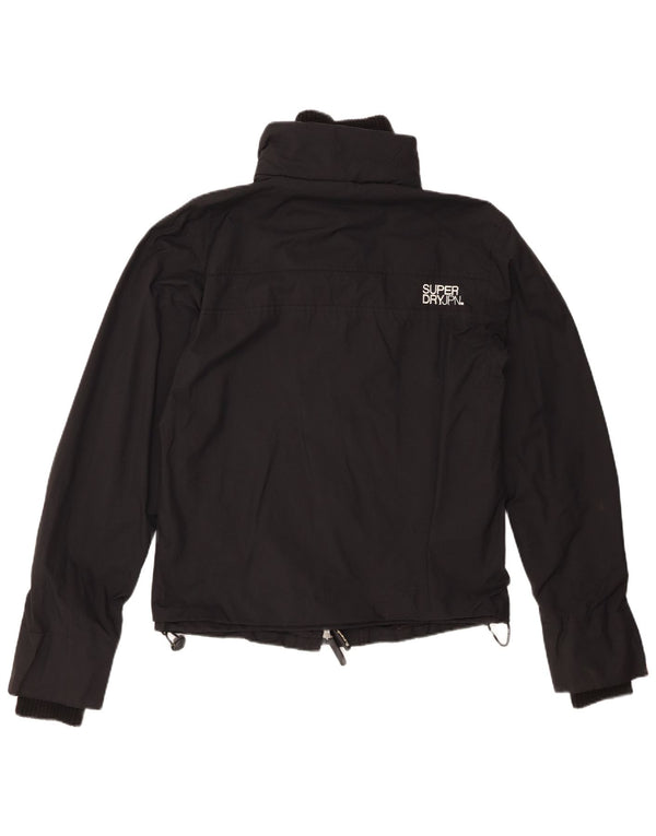 SUPERDRY Veste de pluie graphique pour femme UK 14 Medium Black Nylon