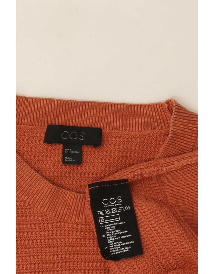 Cos Pull à col rond pour homme en coton orange Large