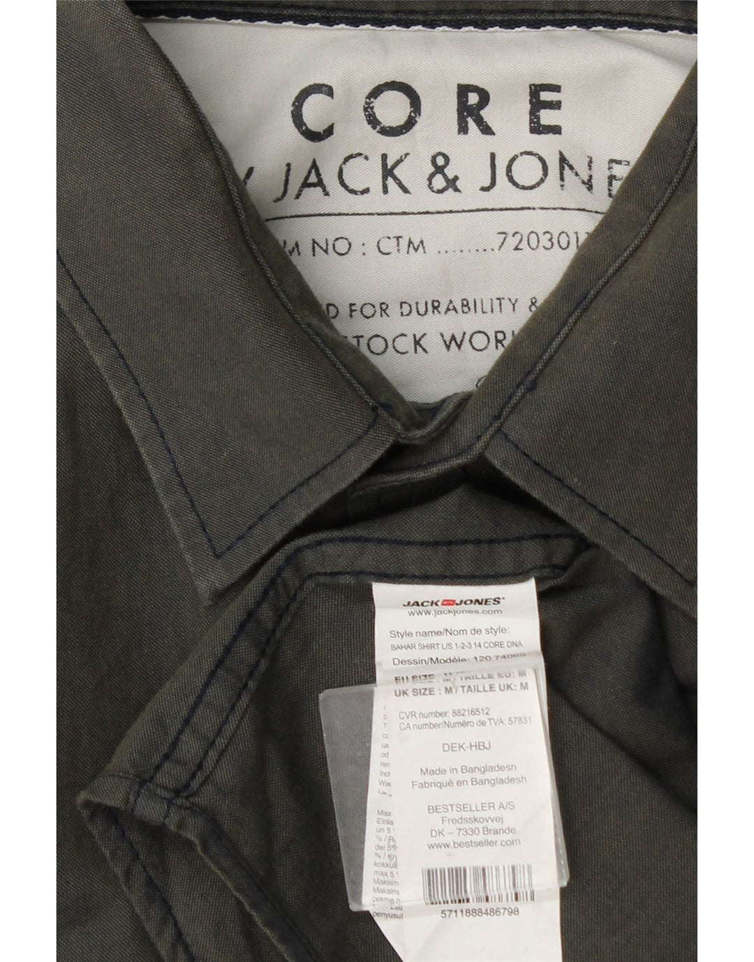 Jack & Jones Chemise Homme Kaki Moyen Coton