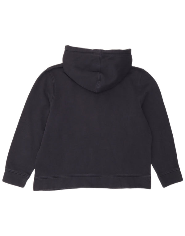 Tommy Hilfiger Womens Graphic Hoodie Jumper UK 14 Medium Navy Blue Cotton