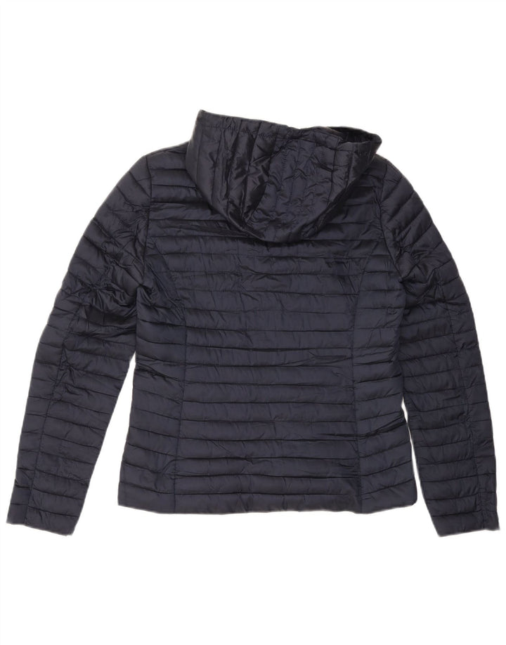 MASSIMO DUTTI Veste matelassée à capuche pour femme UK 10 Small Bleu marine