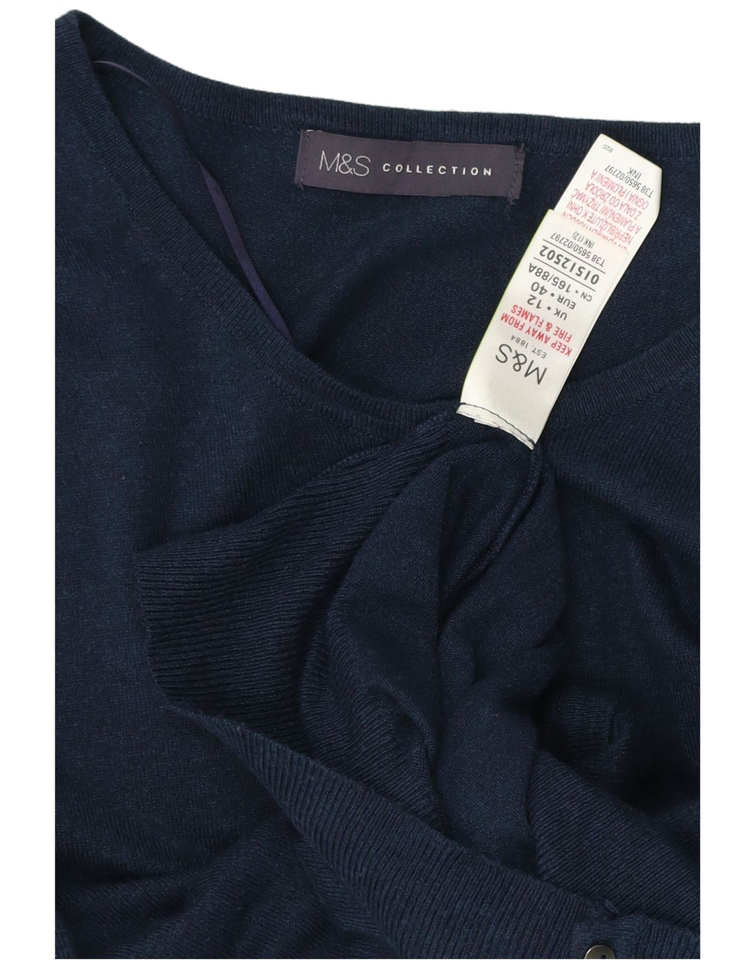 Marks & Spencer Cardigan pour femme en viscose bleu marine moyen UK 12
