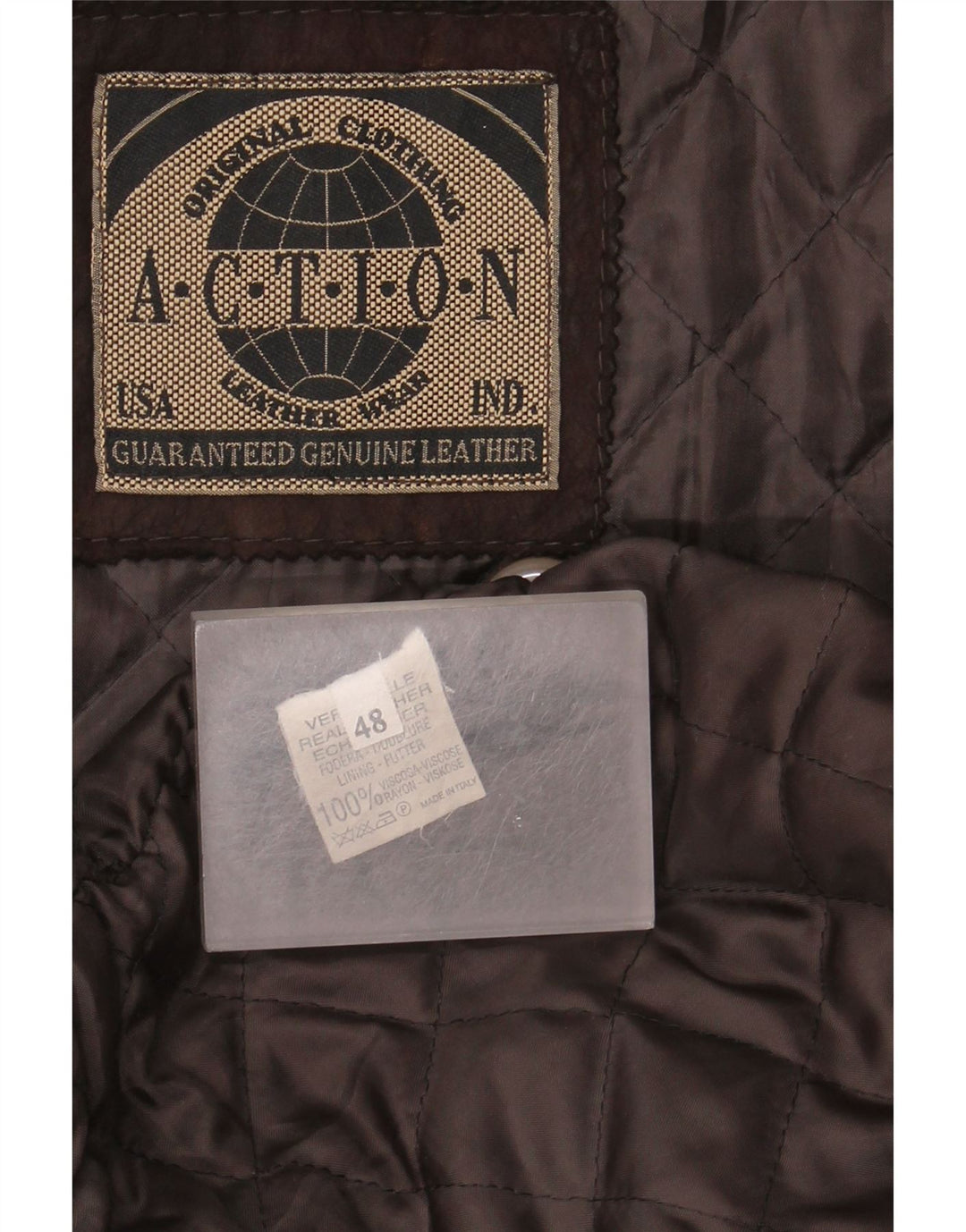 Veste en cuir homme vintage IT 48 Cuir marron moyen