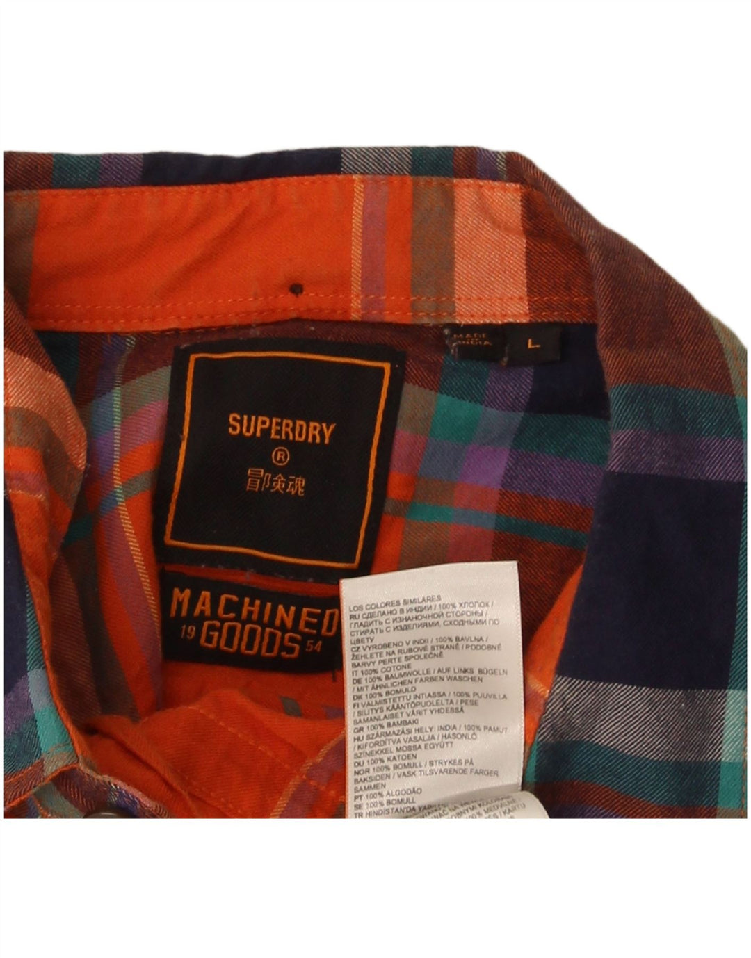 Superdry Chemise En Flanelle Grand Coton À Carreaux Orange Homme