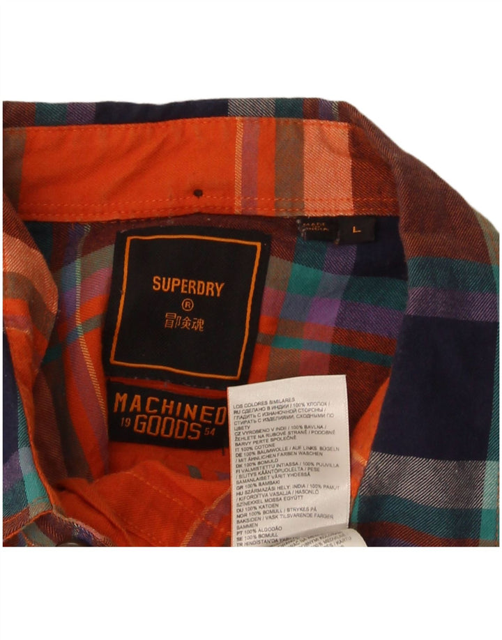 Superdry Chemise En Flanelle Grand Coton À Carreaux Orange Homme