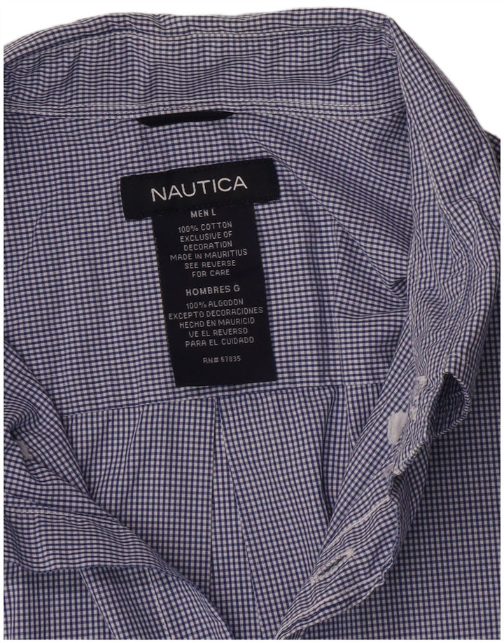 Nautica Chemise Homme Grand Bleu Vichy Coton