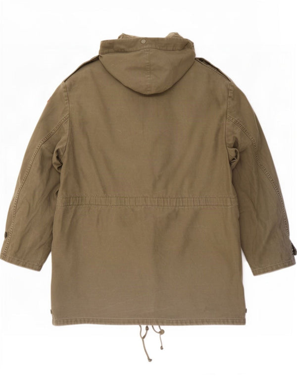 vintage Mens Allemagne Veste Parka Militaire À Capuchon UK 38 Kaki Moyen