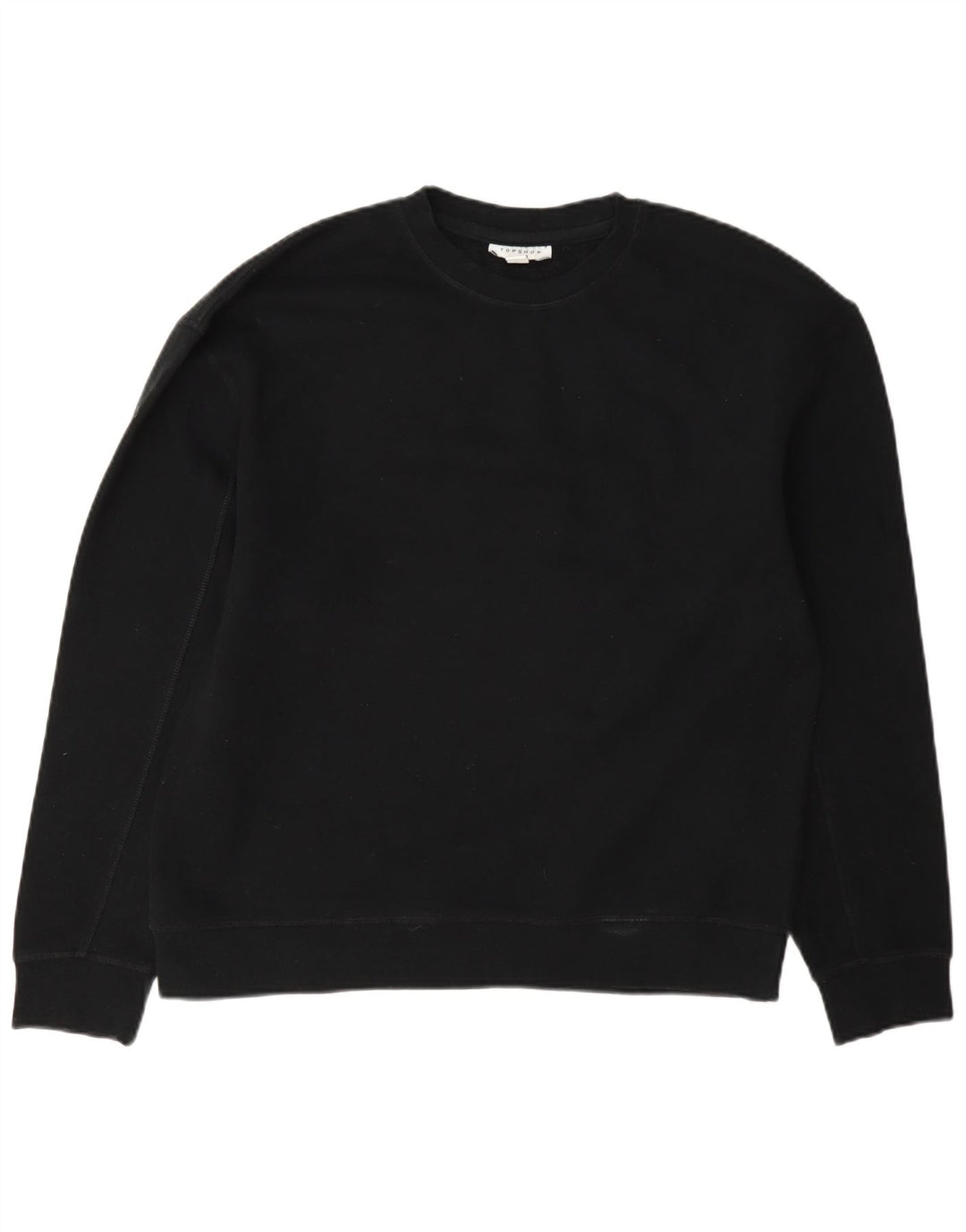 Topshop Sweat-shirt surdimensionné pour femme UK 10 Petit coton noir