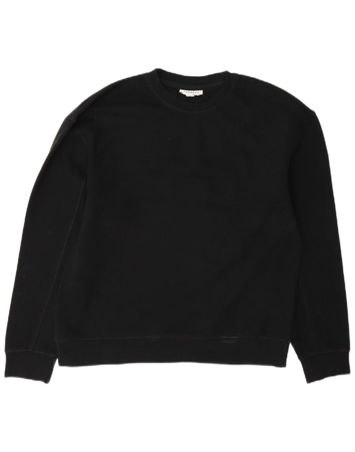 Topshop Sweat-shirt surdimensionné pour femme UK 10 Petit coton noir