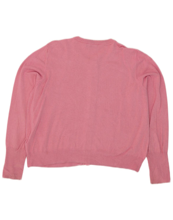 Marks & Spencer Cardigan court surdimensionné pour femme UK 6 XS Viscose rose
