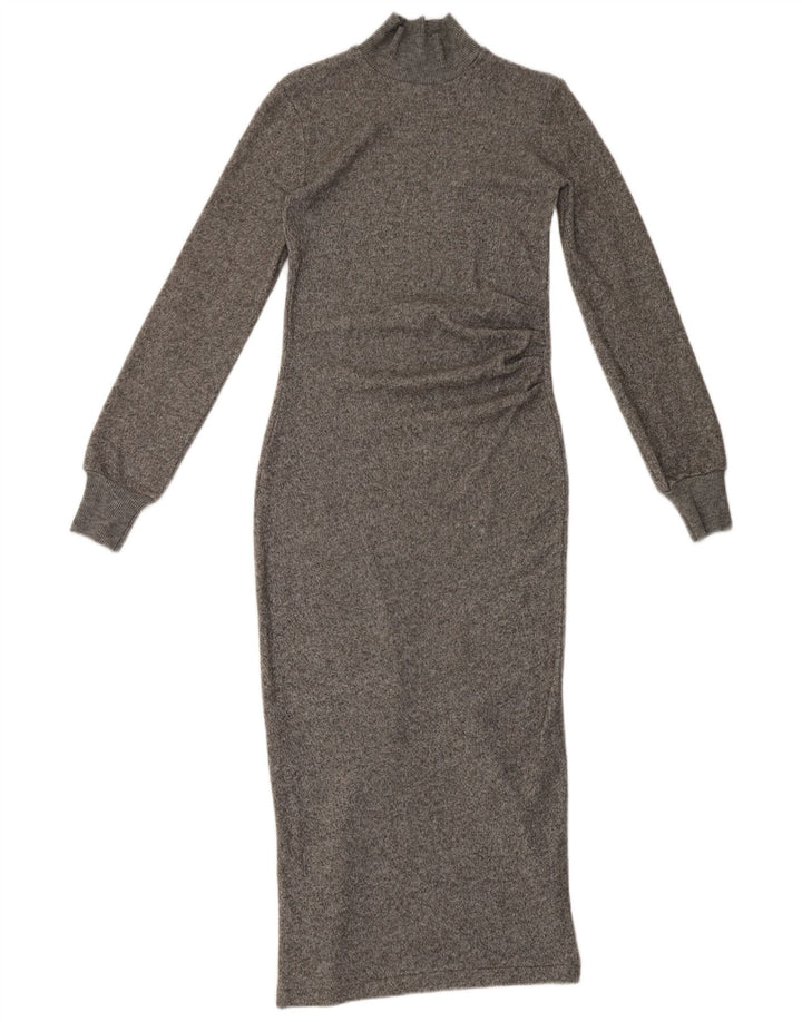 Zara Robe longue à manches longues pour femme UK 8 Small Gris