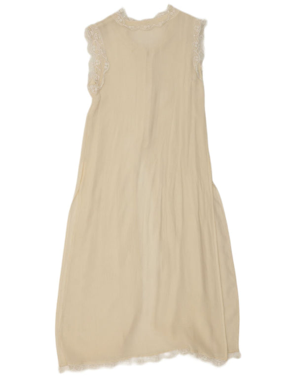 vintage Femme Slip Robe UK 10 Petit Off White