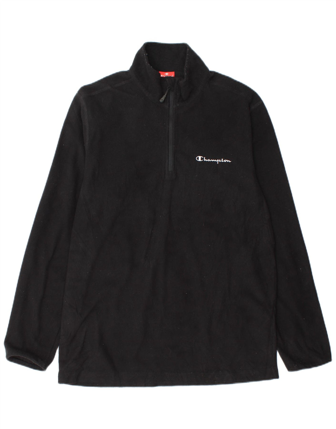 CHAMPION Pull polaire à col zippé pour homme, grand, noir, polyester