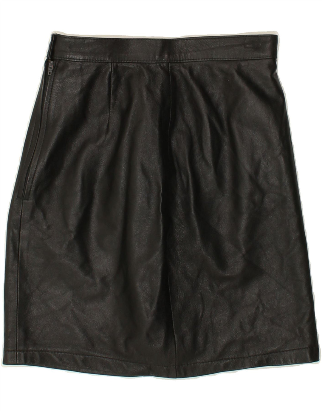 VINTAGE Womens Leather Skirt IT 40 Small W24  Black Vintage Vintage and Second-Hand Vintage from Messina Hembry 