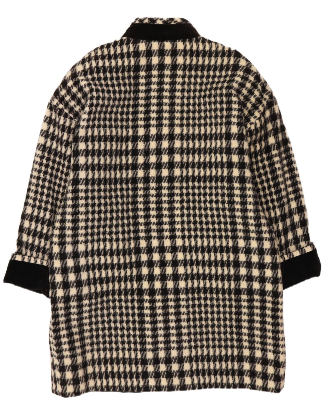 Manteau Supérieur Femme UK 18 XL Acétate Pied-de-Poule Noir