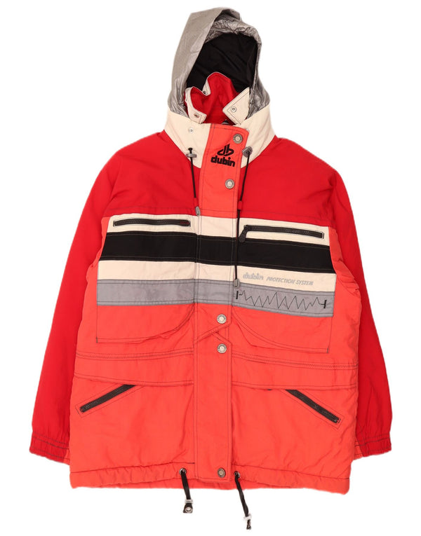 Dubin Veste de ski surdimensionnée à capuche pour femme IT 44 Rouge moyen Colourblock