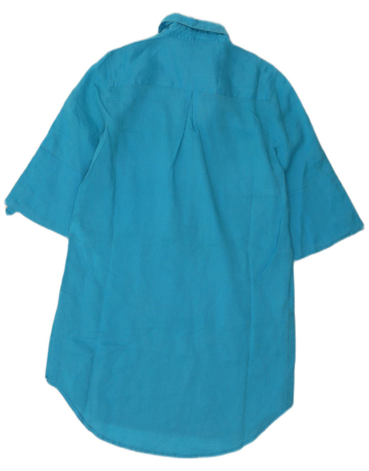 Robe chemise pull Zara pour femme UK 10 Small Blue Ramie