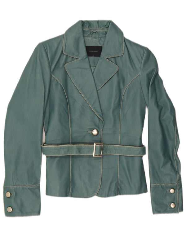 Vero Moda Veste blazer en cuir à 1 bouton pour femme UK 10 Petit Vert