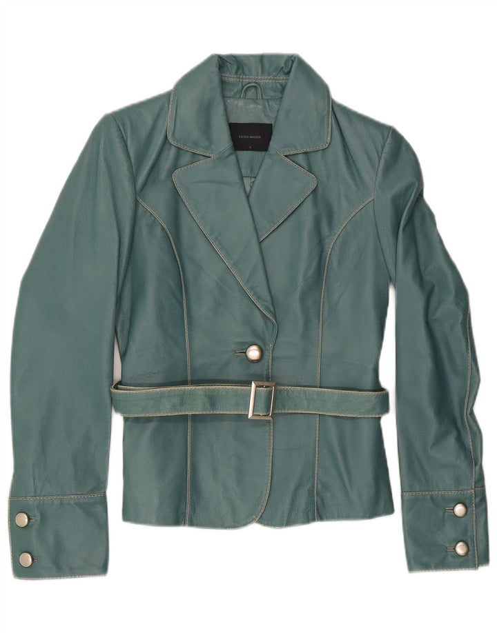 Vero Moda Veste blazer en cuir à 1 bouton pour femme UK 10 Petit Vert