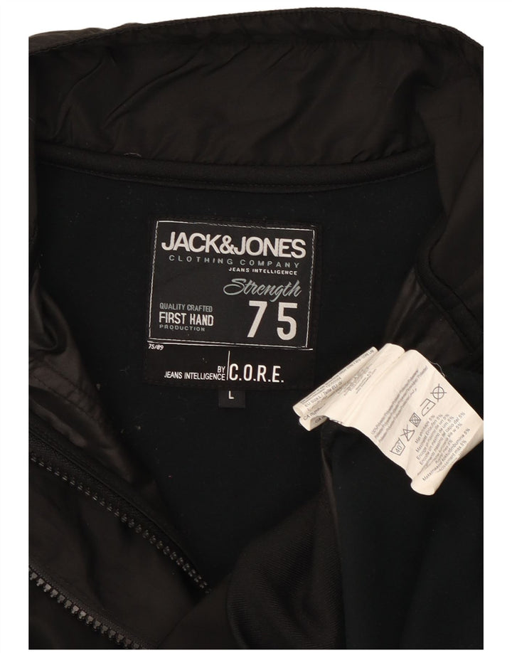 Jack & Jones Veste Bomber Homme UK 40 Large Noir Polyester