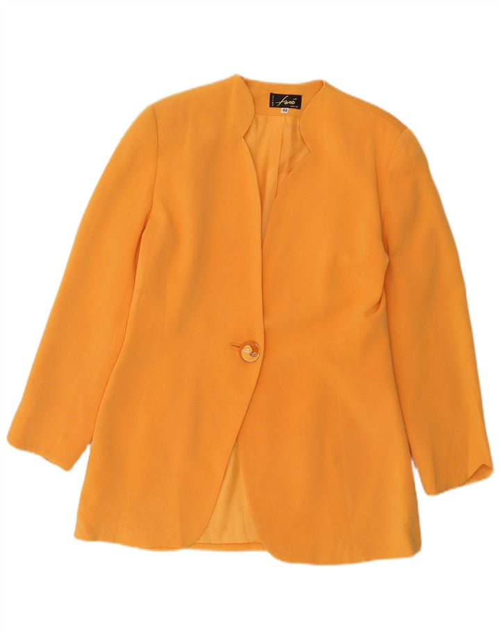 vintage Femme 1 Bouton Blazer Veste IT 44 Acétate Orange Moyen