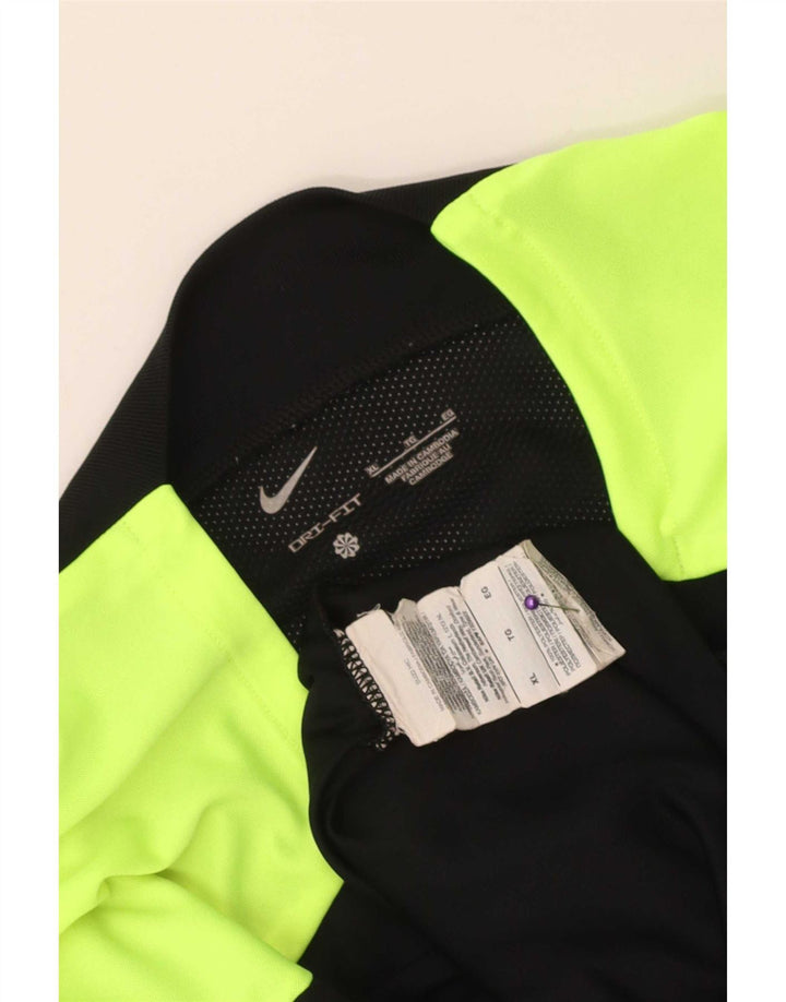 Nike Hommes Dri Fit T-Shirt Haut XL Noir Colorblock Polyester