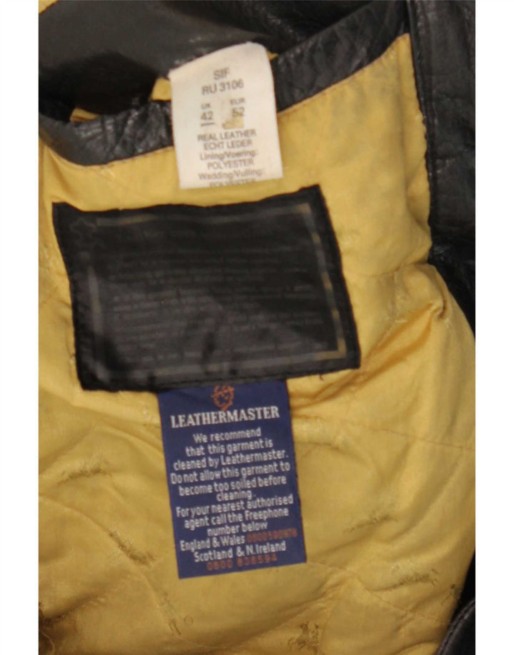 CLASSIC Veste de motard en cuir pour homme UK 42 XL Noir