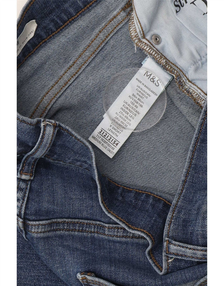 Marks & Spencer Jean Slim Homme W34 L27 Bleu Coton
