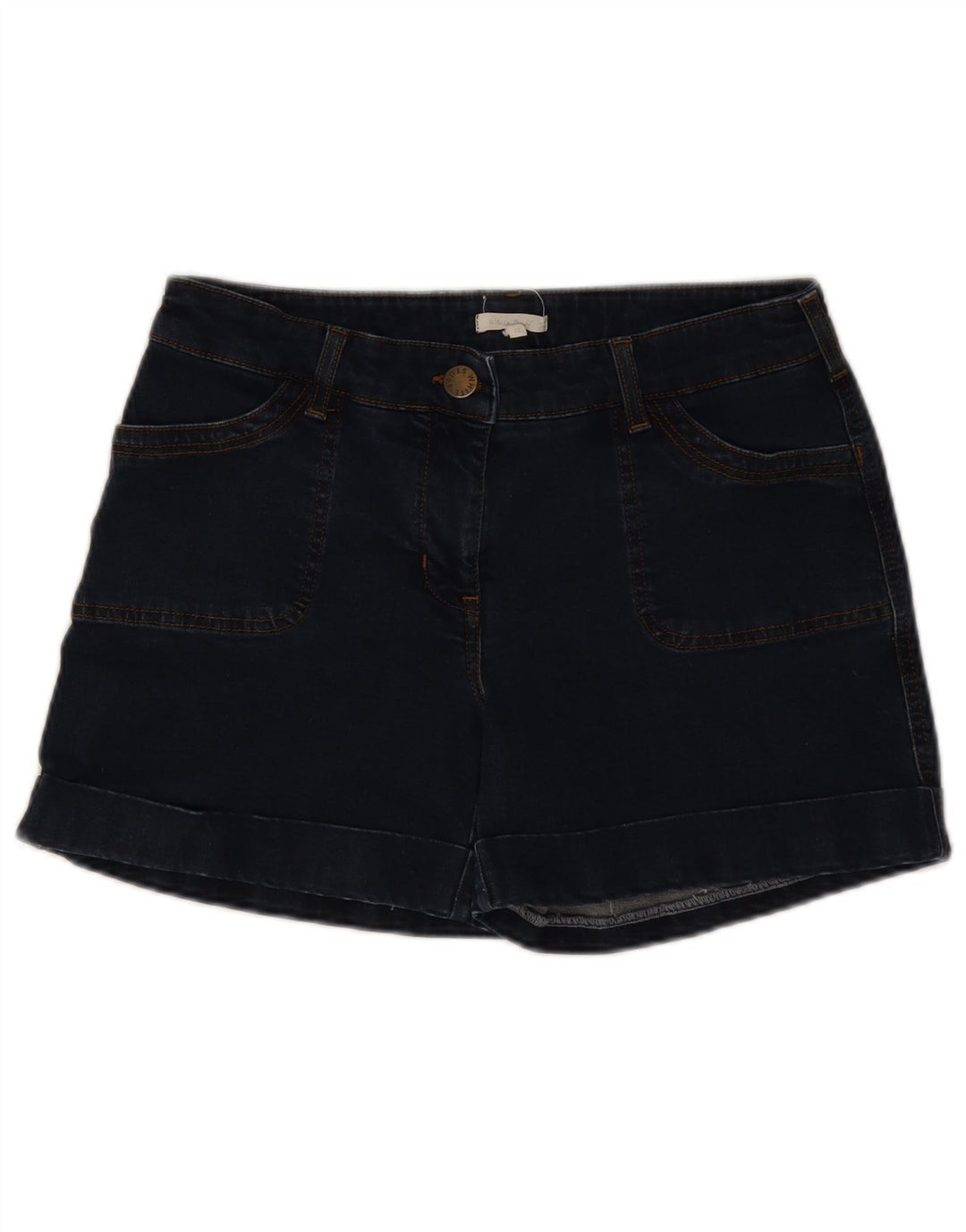 Short en jean White Stuff pour femme UK 12 Medium W30 Bleu marine en coton