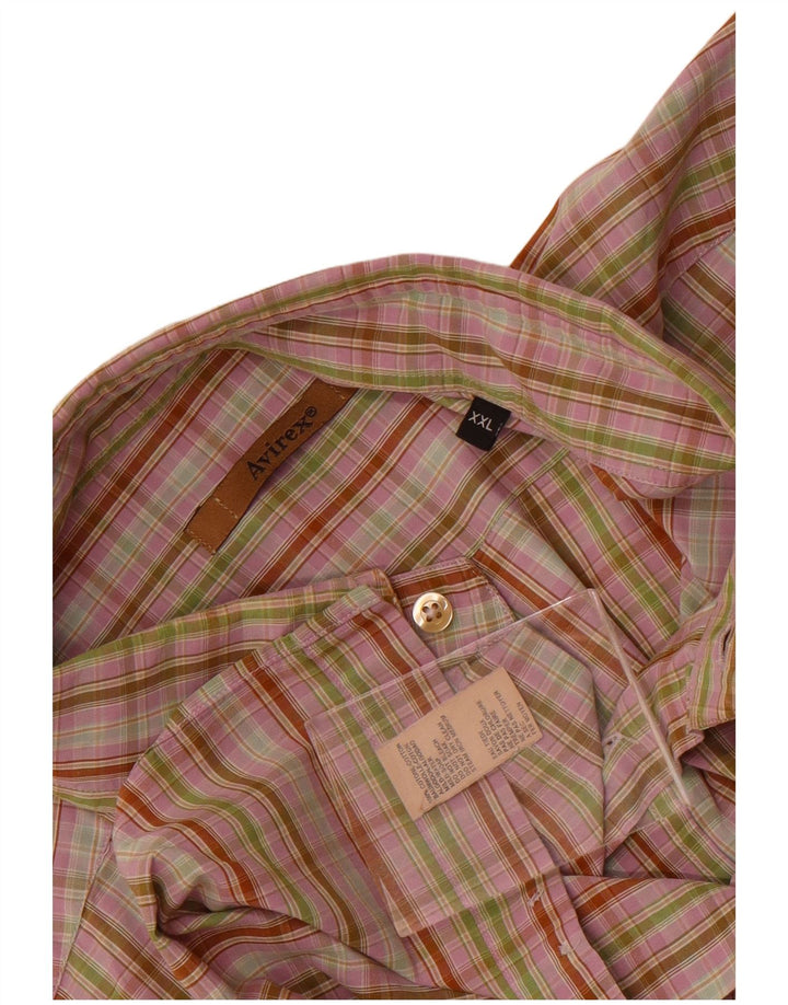 Avirex Chemise Homme 2XL Coton à Carreaux Rose